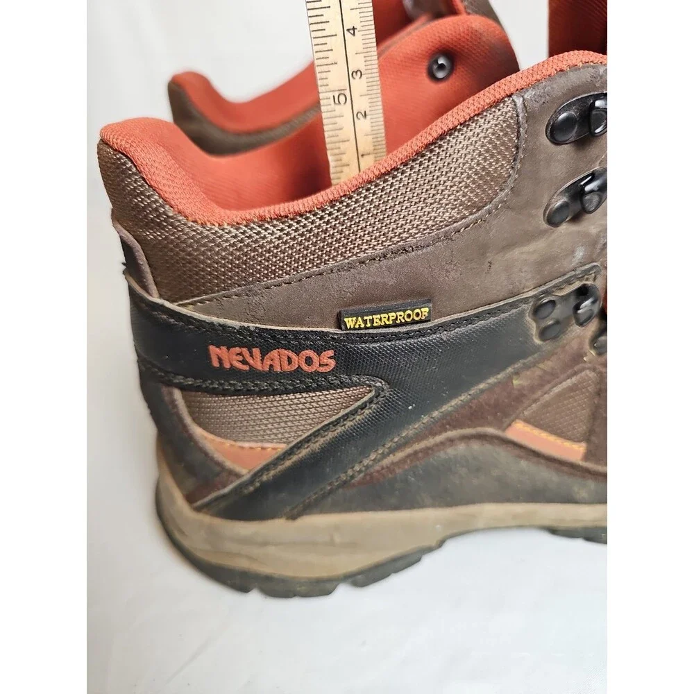 Nevados Men's Hiking Boots Size 13 Brown Orange Mid Waterproof Trail Outdoor Sho